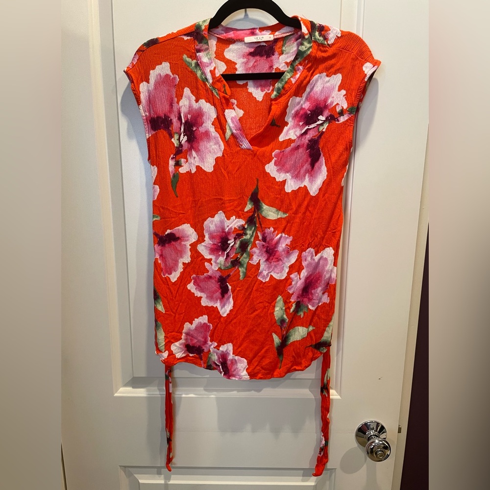 Le Lis Orange Maternity Blouse with Belt